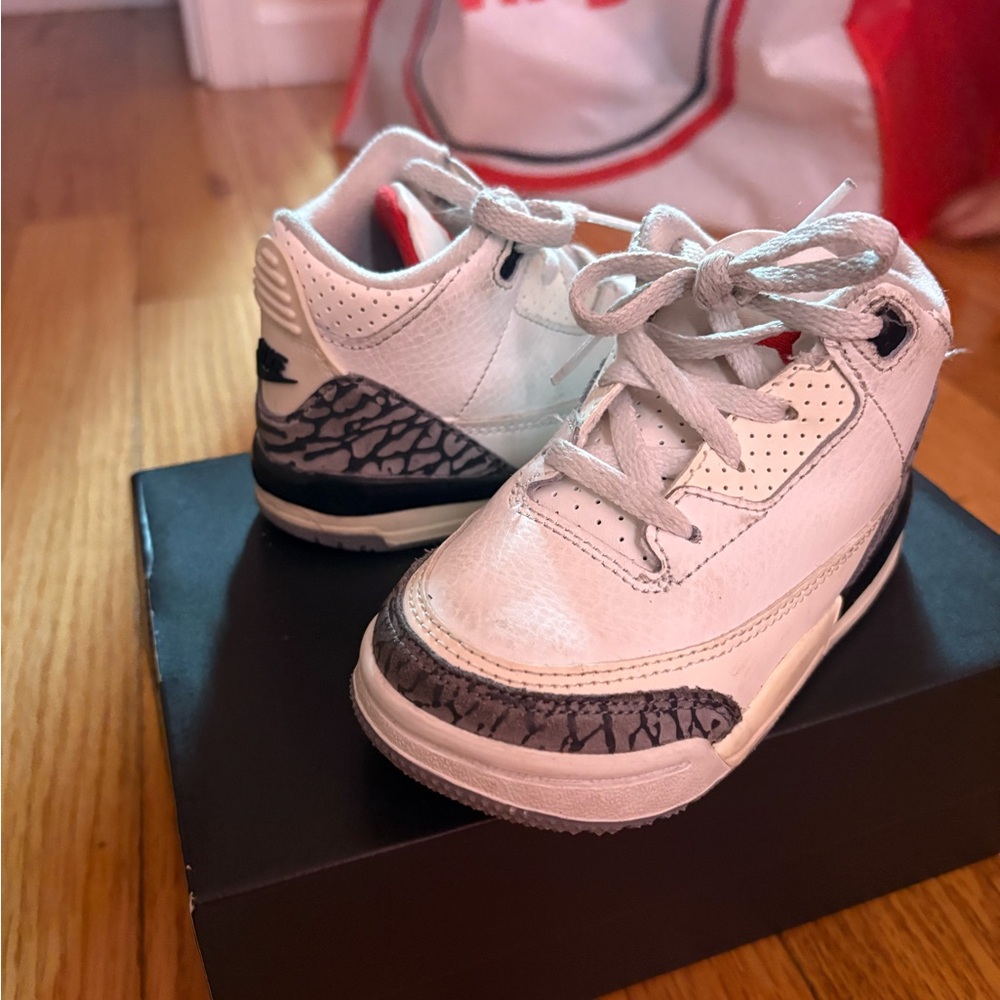 Jordan Kids White and Black Sneakers